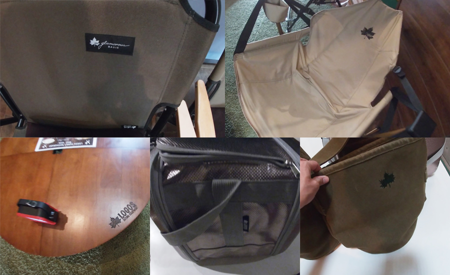 部屋の中の家具やアメニティはロゴスで実際に販売している商品