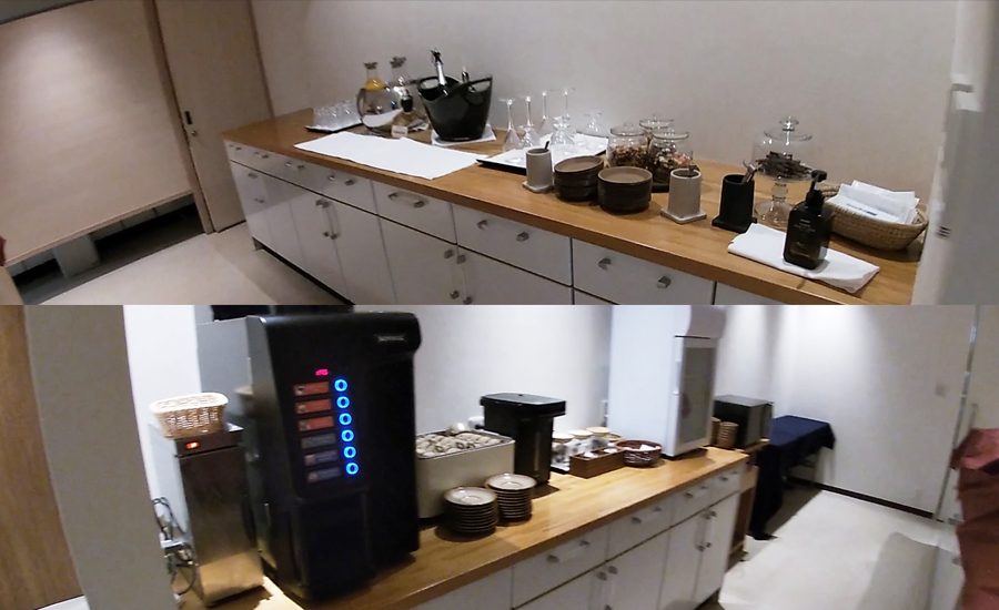 宿泊中はお菓子やジュース、お酒も飲み放題のラウンジ