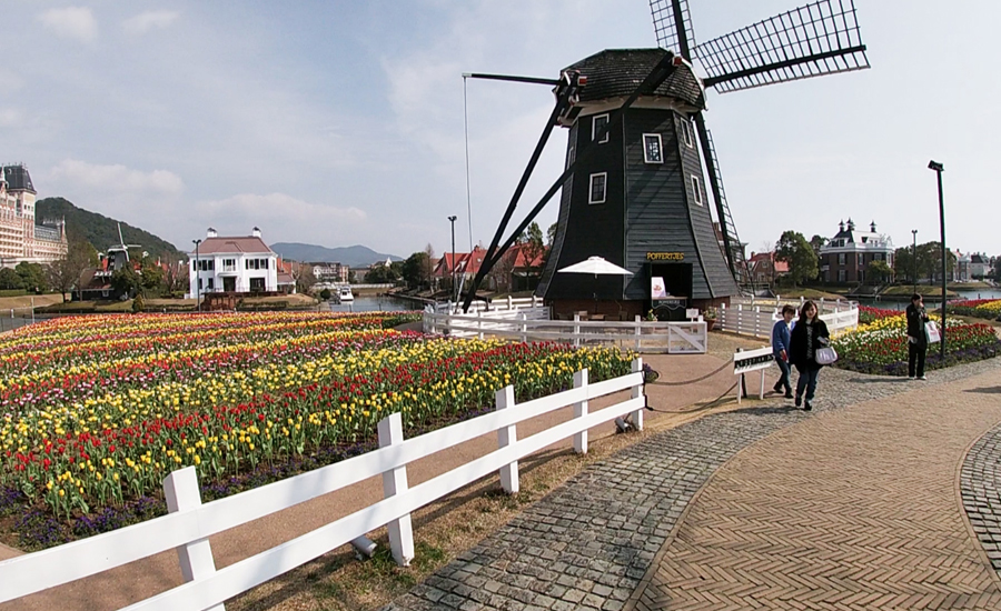 チューリップ祭りやバラ祭りなど季節によって変わる「フラワーロード」