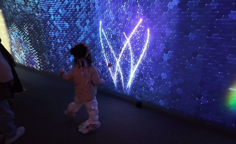 「フラワーファンタジア」で床の足型のところに立つと壁にいろんな花が映し出される演出を気に入っていました