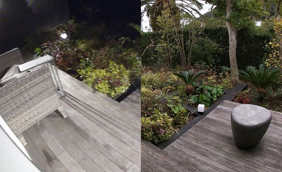 リビングから出られるテラスは外灯もあるので、暖かい季節ならテラスで夕食を食べるのもいいかもしれないです。