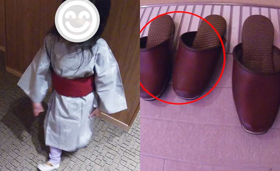 子供サイズの浴衣やスリッパもあります