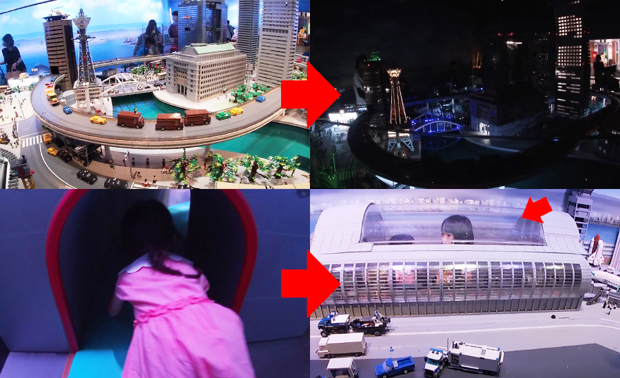 朝や夜になったり、トンネルでレゴの世界に入り込めたり