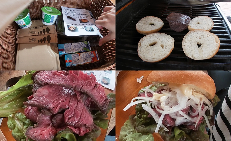 朝食のローストビーフバーガーもボリューム満点