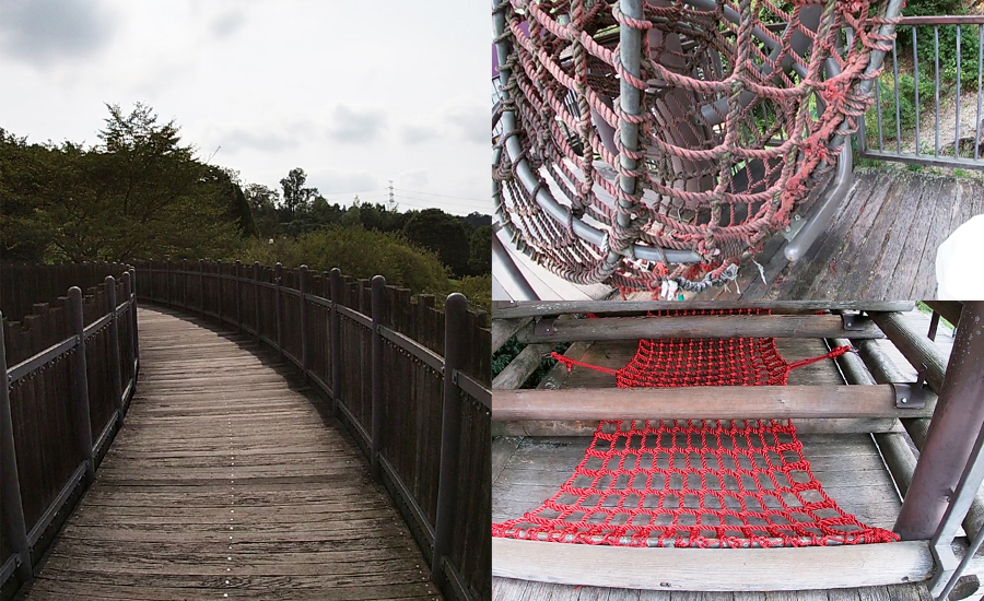 残念ながら老朽化がかなり進んでいましたが、アスレチックのような遊具になります