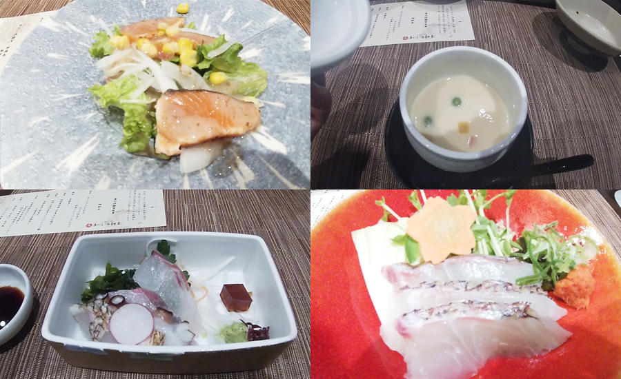 この日の夕食はデザートも含めて8品のコースになっていました1