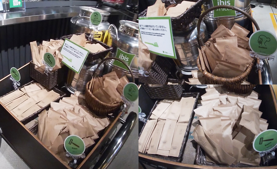 アメニティはエントランスで自由に取れる