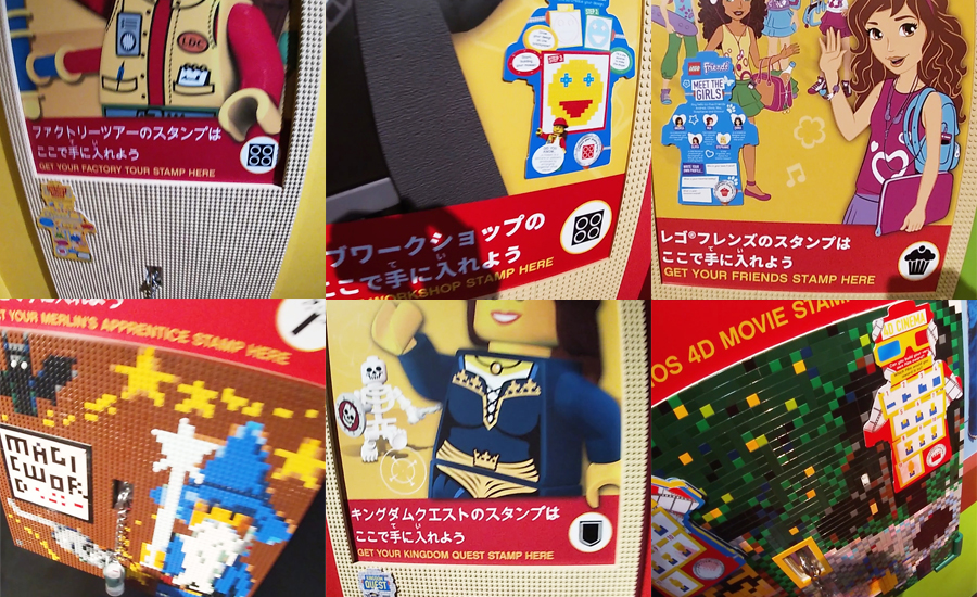 各アトラクションのそばにスタンプラリーのスタンプが設置されてる