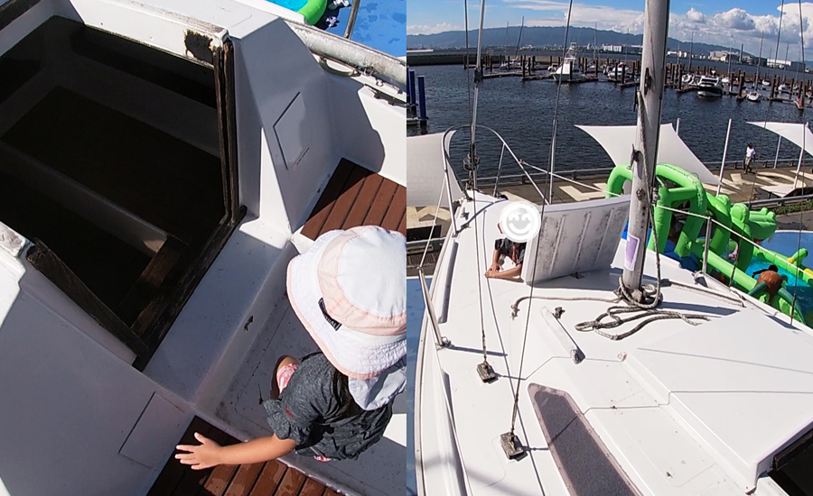 本物のヨットの中に入ることも出来て、この公園でしか味わえない貴重な体験もできます2