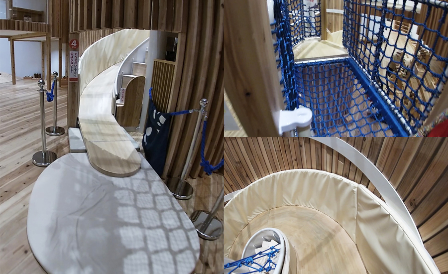 ２階から滑れるようになっている滑り台