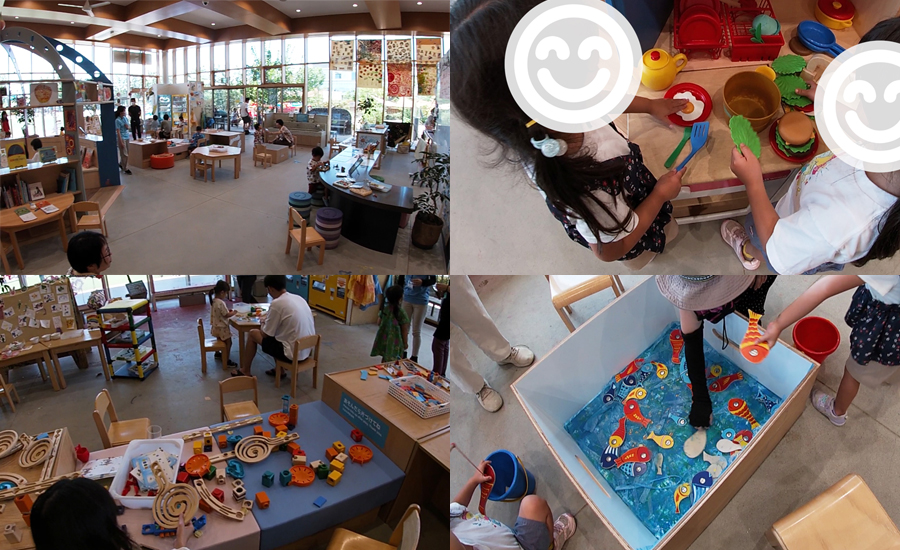 もう片側がクラフトやボーネルンドのおもちゃ遊びが体験できるエリア