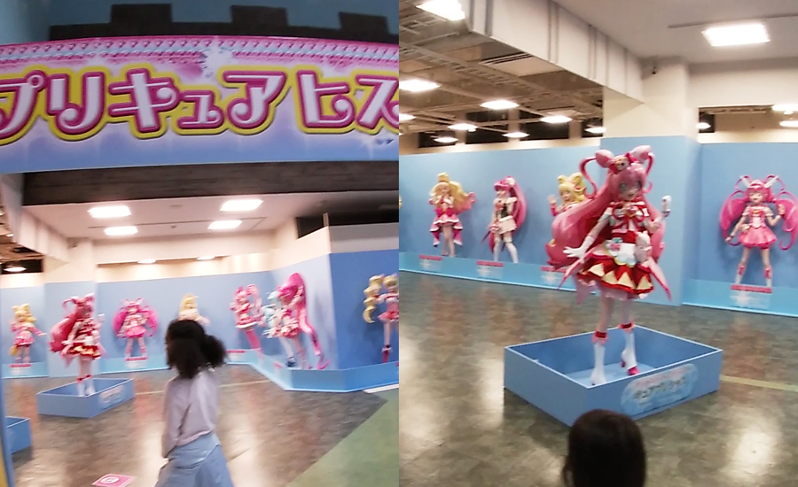 歴代のプリキュアの等身大フィギュアが展示されているブースもありました