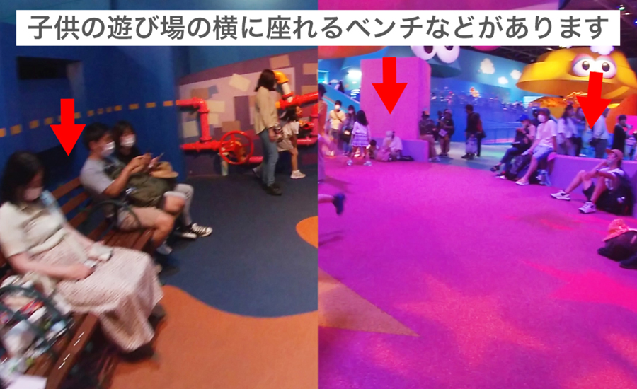 周りにベンチが設置されているので、保護者は子供の様子を見ながら休憩することが出来ます1