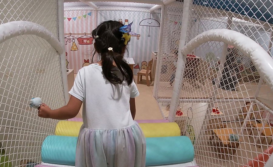 奥にある階段の建物の中は狭いですが大人も一緒に入って遊ぶことができます。