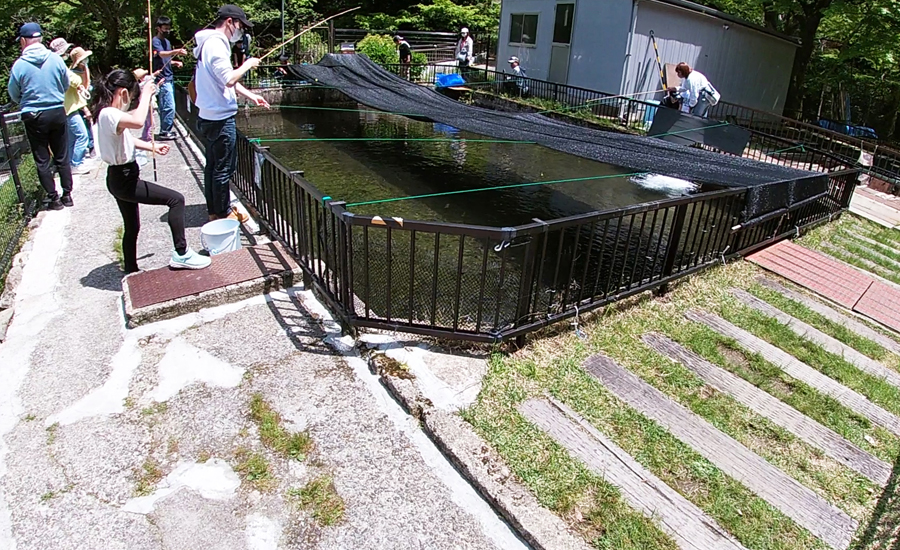 その上にある釣り場にはベンチなどがありません