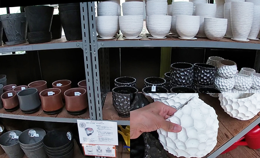 近所の植物店とかではあまり見かけないような可愛いオシャレな植木鉢などもありました。