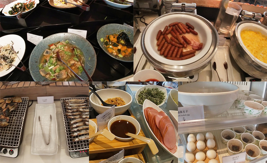 小さな子供の食べやすいスクランブルエッグやソーセージ、コーンスープなどの定番のメニューや京野菜を使った京都らしいメニュー